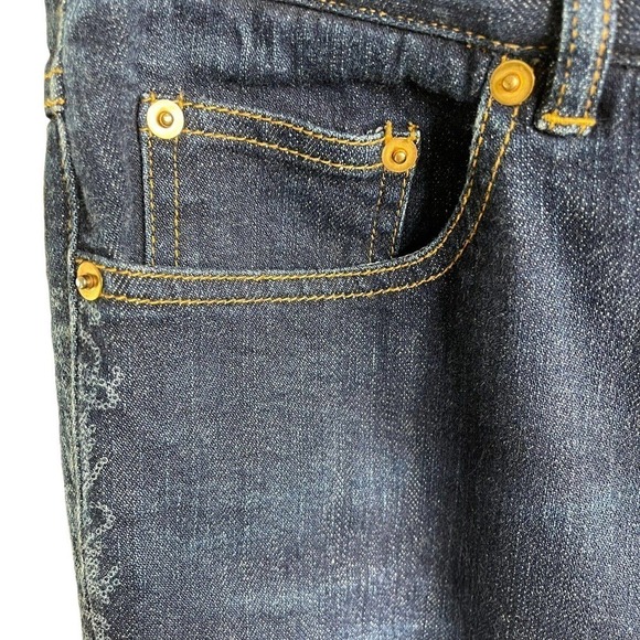 Anne Klein Womens Jeans Side Print High Rise Sz 8 Straight Leg Medium Wash EUC - Picture 7 of 11